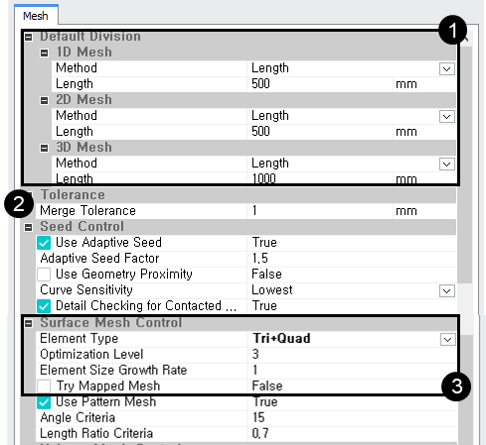 Mesh setting